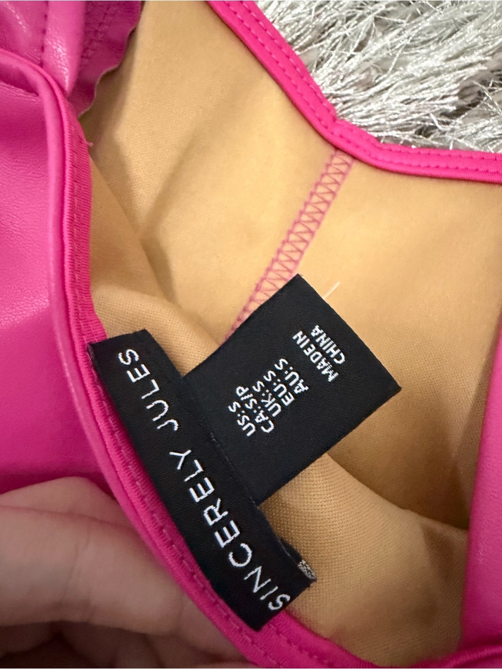 Sincerely Jules Hot Pink Faux-Leather Corset Tank - Picture 4 of 4